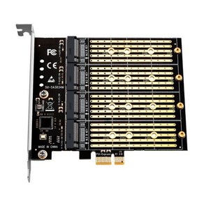 컴퓨터부품 Chi a Mining PCIE-M2 어댑터 PCI Expess X1 3.0 4 포트 B 키 M.2 NGFF SATA SSD 확장 카드 라, 한개옵션0, 1개