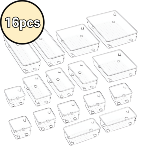 윤코 옷장 서랍 정리 칸막이 속옷 정리함, 16개, 투명