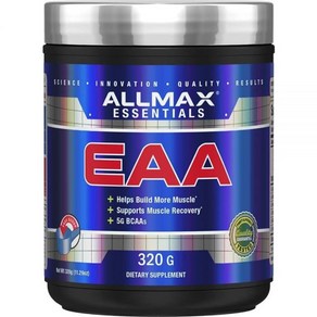 ALLMAX 에센셜 EAA 무향 - 320g 파우더 - 강화 에 - BCAA 5g - 비건 글루텐 프리 - 30인분, 1개