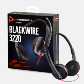 Poly 플랜트로닉스 블랙와이어 3220 업무용 유선 헤드셋 USB-A 리테일 폴리 Plantronics blackwire 3220 USB-A