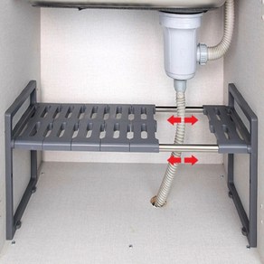 실버제이 싱크대하부장 길이조절 수납 공간 절약 주방선반 폭조절 싱크인 다용도 선반, 1개