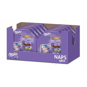 밀카 냅스믹스 138g 10팩 4가지맛 Milka Naps Mix 10 x 138g melt-in-the-mouth mini chocolate bas made, 10개