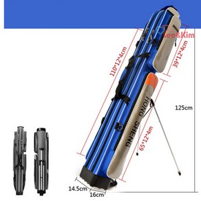 리앤킴 대용량 방수 2단 3단 낚시가방+받침대 MA2365, 블루
