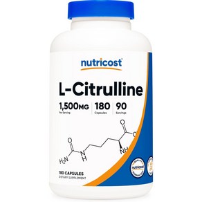 뉴트리코스트 L시트룰린 아르기닌대체 Citrulline 근육 영양제 파워업 1500mg 180캡슐