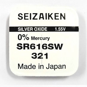세이코 세자이켄 SR 무수은전지 시계배터리 321 (SR616SW) - 1알