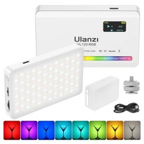 VIJIMVL196VL120 RGB LED 비디오 라이트 25009000K 디밍 가능 12W 필 라이트 디퓨저 3000mAh 사진 스튜디오 카메라 라이트, VL120RGB White, 1개