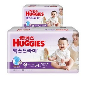 2021 신형 하기스 맥스드라이 밴드형 기저귀 남녀공용 대형 4단계(9~13kg), 4단계, 106매