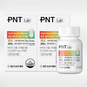 녹십자웰빙 PNT 종합 멀티비타민 미네랄 복합기능성 900mg 30캡슐 2개, 녹십자웰빙 PNT 종합 멀티비타민 미네랄 복합기능성 9, 30정