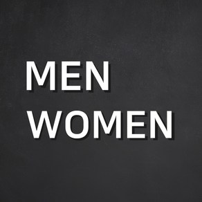 MEN WOMEN 화장실 표지판 표시 백색, MEN WOMEN화이트, 1개