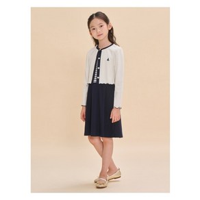 빈폴 BEANPOLE KIDS 시즌오프 30골지 반소매 원피스&카디건 세트 네이비 BI4771G02R 407233