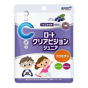 클리어비전 주니어 로토 제약 어린이용 눈 영양제 60알(1개월분) 블루베리맛, 60정, 1개
