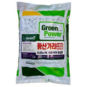 황산가리 10kg 수용성 분상 황산칼륨 비료 과수 당도 착색 고구마 비대 바스코 사은품장갑, 1개