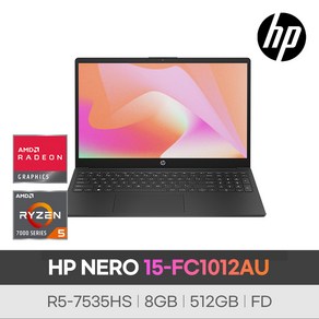 HP 네로 NERO 15-FC1012AU 라이젠R5-7535HS 블랙 8GB/512GB/FD 노트북