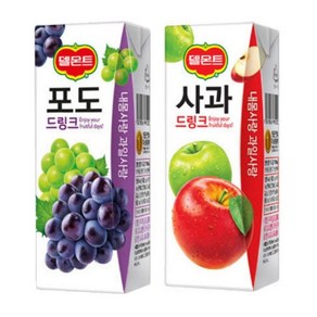 델몬트 드링크 190ml 사과x24팩+포도x24팩