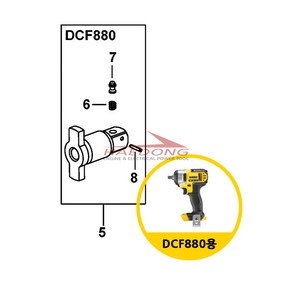 주문건 디월트 DCF880용 부품 5번 N182624 엔빌 어셈블리 KR 01타입, 1개