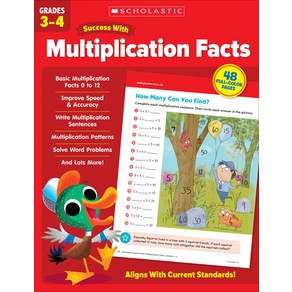 (영문도서) Scholastic Success with Multiplication Facts Gades 3-4 Papeback, Scholastic Teaching Resouces, English, 9781338798555