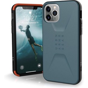 UAG 아이폰 11 Po용 Civilian Feathe-Light Rugged 군용 낙하 테스트 통과 케이스, Slate, 1개