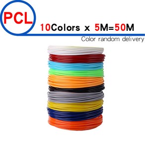 PCL 필라멘트 저온 3D 펜 20/30 색상 무연 및 어린이 인쇄 소모품 1.75mm, 02 PCL 50 metes