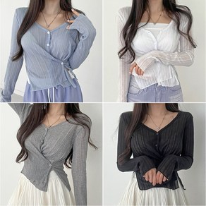 [당출/110사이즈까지]빅사이즈 투웨이 또또 밸리 트임 브이넥 골지 시스루 랩 가디건(117)데일리 여리핏 페미닌 니트 꾸안꾸 옆단추 4XL 봄가을 레이어드