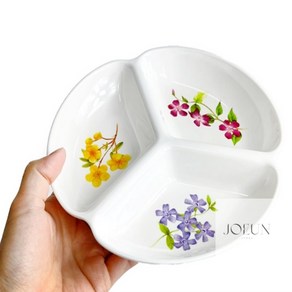 JEM 편리한 반찬접시 3칸 나눔접시 사각나눔접시, 대