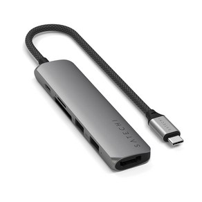 사테치 C타입 6in1 알루미늄 초슬림 멀티 허브 10Gbps, 1개