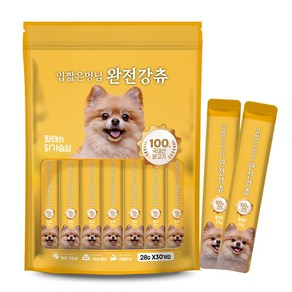 입짧은 멍님 완전강츄 대용량 사료 토핑용 노견용 짜먹는 강아지 간식, 28g, 60개, 황태