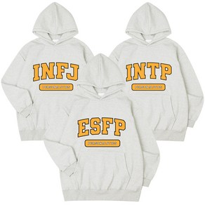 글래드블리스 S특기모 남여공용 MBTI 오버핏 후드티셔츠 오트밀Y