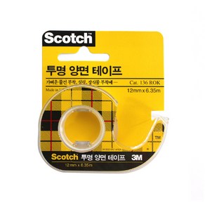 3M 스카치 137 투명 양면 테이프 12mm x 11.4m, 1개