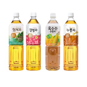 [onsta] 웅진 헛개차+옥수수수염차+결명자차+누룽지차 차음료4종모음, 1.5L, 12개