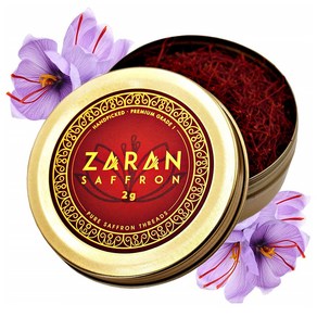 Zaan Saffon 샤프란 향신료 2g Supeio Theads (Pemium) All-Red Spice Highest Quality fo you Paella Risotto Pesian Tea, 1개