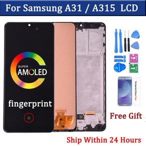 슈퍼 AMOLED LCD 디스플레이 터치 스크린 디지타이저 교체 어셈블리 삼성 갤럭시 A31 A315 A315F A315F DS A315G DS A315G 용, 없음, 없음