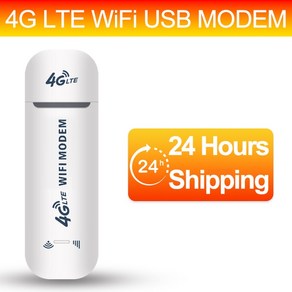 LTE라우터 LTE USB 모뎀 공유기 와이파이 무선 4G 150Mbps 휴대용 라우터 미니 동글 스틱 모바일 광대역 SIM 카드 어댑터 MU-MIMO 홈, 02 4G LTE White, 1개