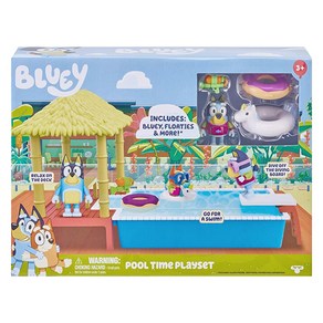 Bluey 수영장 놀이 세트 및 피규어 6.4-7.6cm(2.5-3인치) 관.. 정품보장, 단일