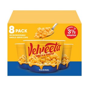 [미국 직배송]벨베타 오리지널 쉘 앤 치즈 전자렌지용 8컵x68g/Velveeta Oiginal Shells & Cheese, 8개, 68g