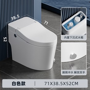직수형 양변기 좌변기 일체형 변기 물탱크 없는 욕실, 400mm, 둥근형 업그레이드 흰색 수탱크