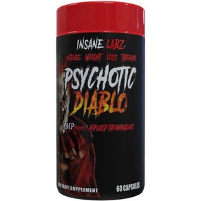 Insane Labz Psychotic Diablo Themogenic Fat Bune fo Men and Women with Gains of Paadise Theob, 60 Sevings (Pack of 1), 1개