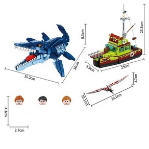 호환 MOC 공룡 모사사우루스 블록 피규어 영화 시리즈 건축 미니 액세서리 빌딩 브릭 장난감 선물