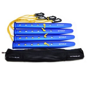 이지트래블러 샌드팩 샌드펙 블루 31cm 4개 세트 [블랙 메쉬 가방포함] 텐트팩 모래사장 해변, 1개