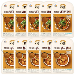 [제일제당] 다담 순두부/된장찌개 외 양념 10팩 세트 x 5개 (냉장) 다담 순두부찌개 x 5개 + 냉이된장찌개 x 5개