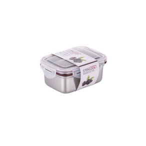 스텐락 클래식 스텐 직사각 4호(540ml) 밀폐용기 반찬통, 1개