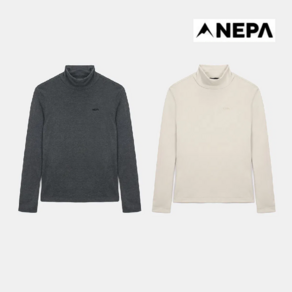 네파_NEPA_24FW 남성 다양한 아우터 및 가디건에 스타일링하여 함께 착장하기 용이한 기모 하이넥 티셔츠_7K75349