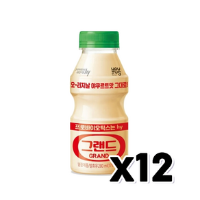 유어스 야쿠르트그랜드 오리지날 대용량요구르트 x 12개, 280ml