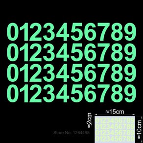 야광 숫자 스티커 자동차 임시 포장 전화 우편함 태그 서랍 사인 호텔 도어 플라크 라벨