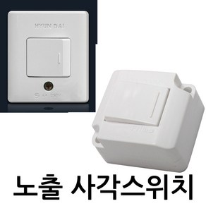 현대 프라임 노출 사각 스위치 텀블러 스위치 노출스위치, 프라임 사각스위치, 1개