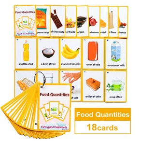 단어 카드 학습 플래시 인지 교육 그림 기억 게임 선물, 20.Food Quantities, 1개