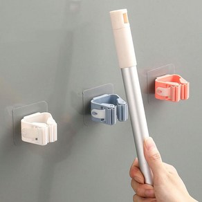 무타공 밀대 걸레 마포 후크 걸이 빗자루 쓰레받기 청소 도구 솔 홀더 그립 거치대 보관 용품, 그레이, 1개