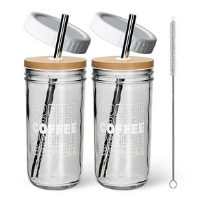 미르 유리병 텀블자 오늘의커피 텀블러 600ml x 2p 커플세트, 혼합색상