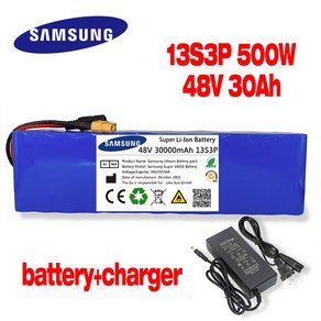 업그레이드 된 48V 30000mAh 500w 13S3P XT60 18650 30Ah 리튬 이온 배터리 전기 자전거 스쿠터 BMS 및 충전기 포함