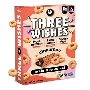 Plant-Based and Vegan Breakfast Cereal by Three Wishes - Cinnamon 1 Pack - More Protein and Less