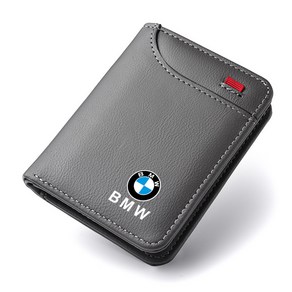 가죽 자동차 로고 지갑 신용 카드 휴대용 소형 BMW E87 E90 E60 I01 F25 F26 F44 F45 E36 E34 E39 F10 F30, 02 1pc-gey